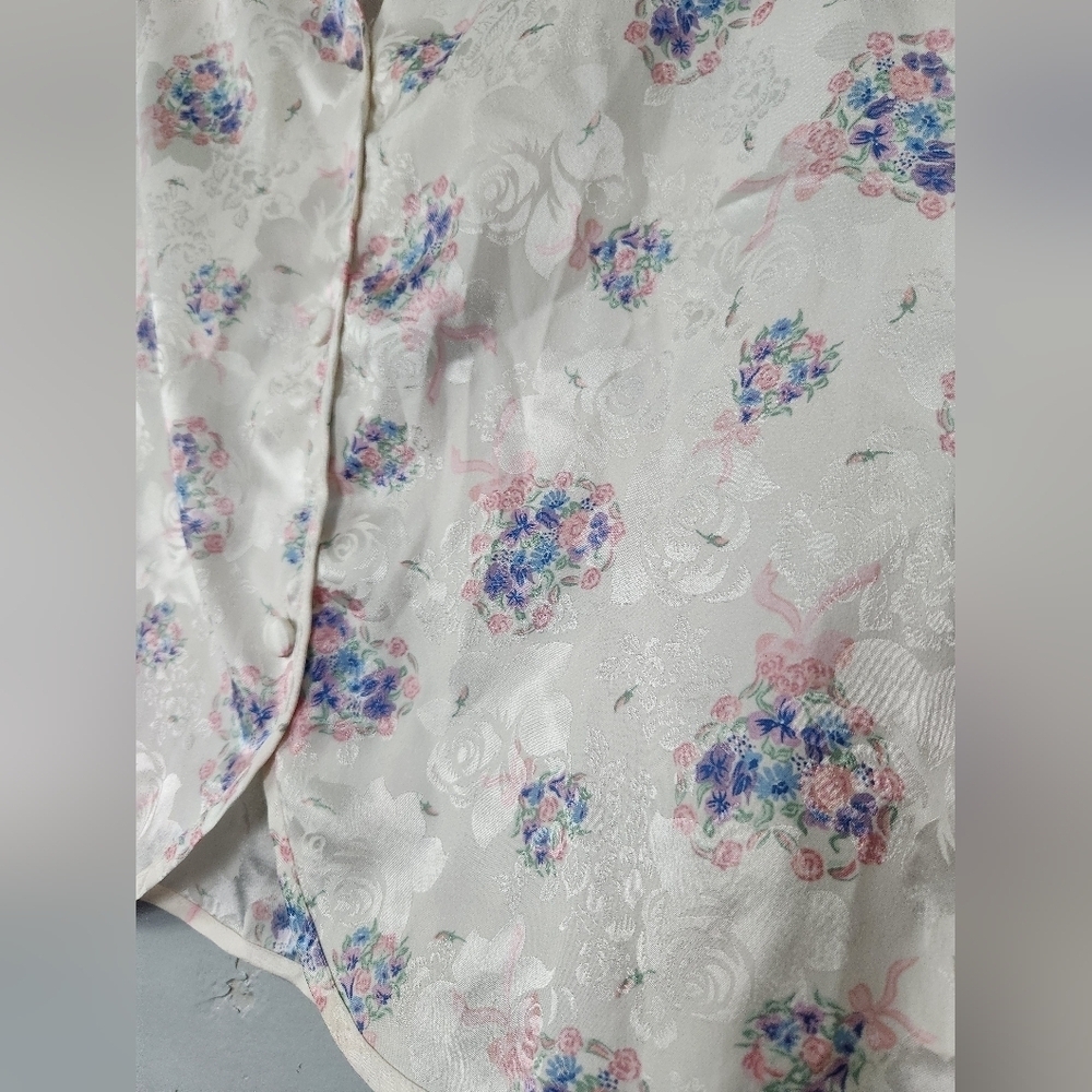 Vintage Nordstrom 2 Piece Floral Bouquet Bridal Shorts Lingerie Pajama Set Med - Picture 3 of 8
